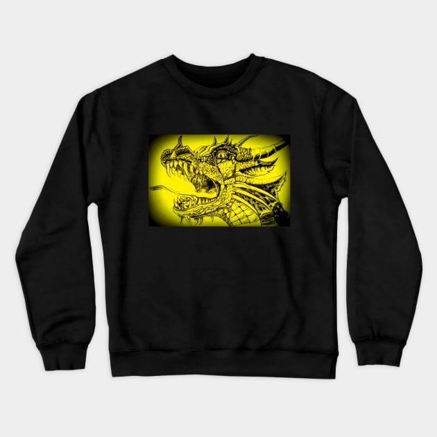 Yellow dragon Crewneck Sweatshirt by Evgeniya